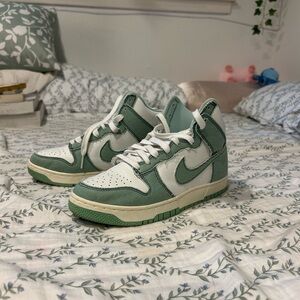Nike Light Green and White Sneakers